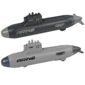 Arine vojnička podmornica set igračaka, siva i crna - Lean Toys