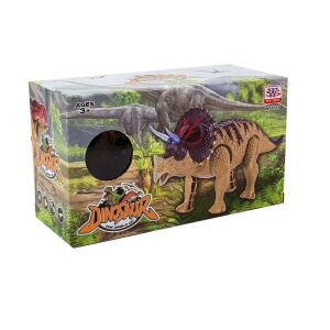 Dinozaur Triceratops cu baterii, galben 140736503 - Jucării