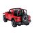 Pohľad zozadu na červené Rastar Jeep Wrangler Rubicon RC auto