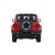Pohľad zozadu na červené Rastar Jeep Wrangler Rubicon RC auto