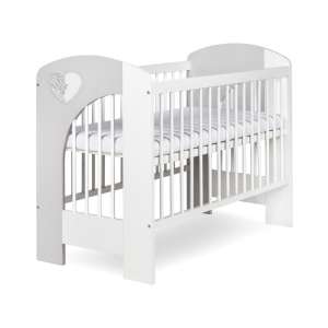 Klups Nel Kiságy 60x120cm - Szív #fehér