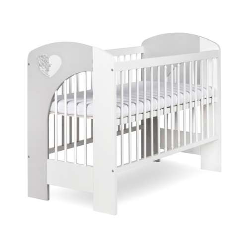 Klups Nel Kiságy 60x120cm - Szív #fehér