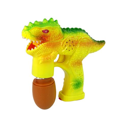 Pistol cu bule de săpun dinozaur, galben și verde