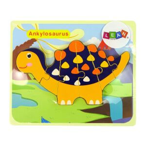 Drvena slagalica Dinosauri Triceratops Ankylosaurus Narančasta 140570912 - Puzzle