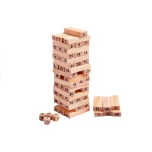 Fa toronyépítő játék kockákkal, 54 darabos - Jenga