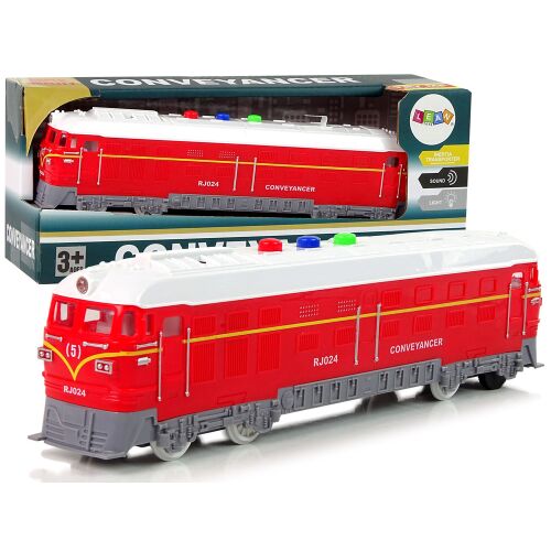 Vonat 1:32 Scară Locomotivă Roșie cu Lumini și Sunete