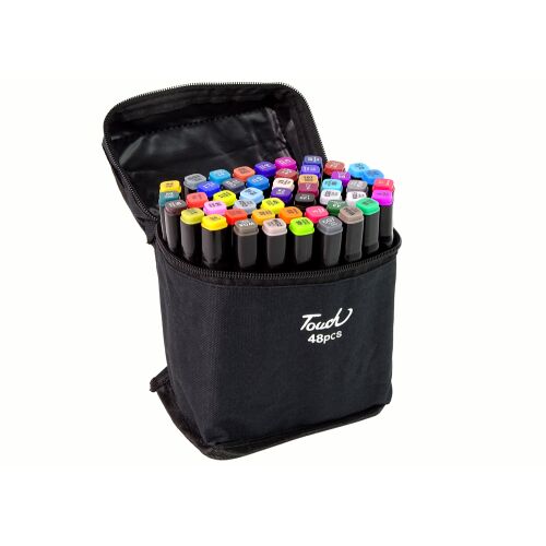 Touch set alkoholnih markera s dvostrukim vrhom, 48 komada, u torbici