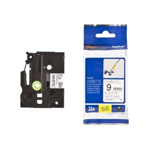 Brother TZe-FX221 Fekete/Fehér Rugalmas Laminált Szalag - 9mm