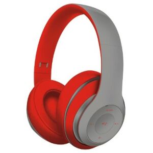 Słuchawki Omega Freestyle FH0916, szaro-czerwone, widok pod kątem - Omega
