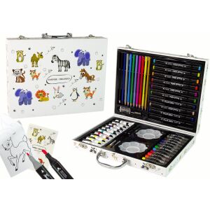 Kis művész szett bőröndben 68 elem - Komplettes Kunstset im Koffer mit Malbuch und Markern - Schreibwaren-Sets