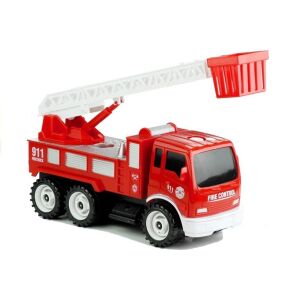 Játék tűzoltóautó kihúzható létrával - Lean Toys