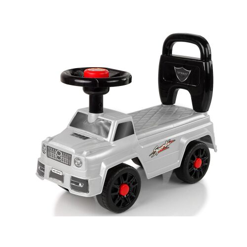 Mașinuță de împins Car Rider QX-5500 argintie, vedere unghiulară