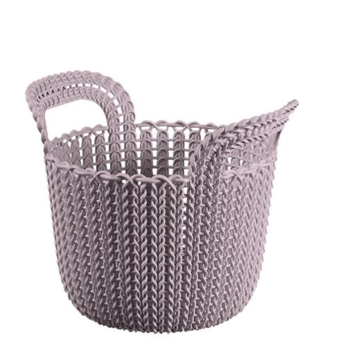 Coș tricotat XS rotund 3L 23x19x19cm violet deschis 140754861