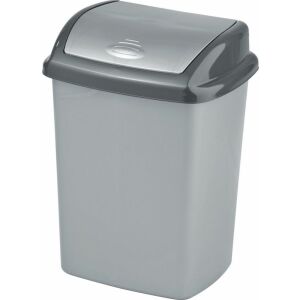 Dominik 25L srebrna kanta za smeće, idealna za odlaganje otpada u kuhinji ili kupaonici - Uredski namještaj