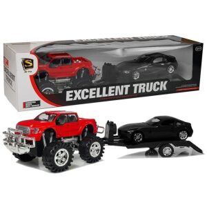 Sada vozidiel Červený Monster Truck Čierny BMW Karavan 58 cm