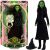 Păpușa Mattel Elphaba Wicked, ediția Defying Gravity, în și în afara cutiei cu pălărie