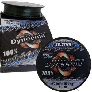 Silstar Micro Dyneema 100% Super Braid Fishing Line, 0.30mm, 26.4kg, 10m, Sötét Zöld - Fonott zsinór