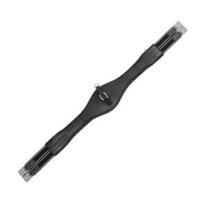 Equestro Formázott heveder lovaknak, fekete bőr, rugalmas pántokkal és rozsdamentes acél csatokkal - Lovas heveder