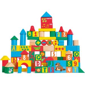 Sevi Eco Smart - Fa Építőkocka készlet vödörben - 100 db