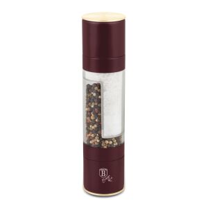 Berlinger Haus Leonardo Collection 2-in-1 Salt and Pepper Grinder - Burgundy - Spice Rack