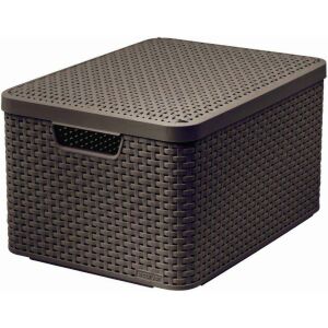 Curver Style L brown plastic storage box with lid, 30 liter capacity - Storage Box & Basket