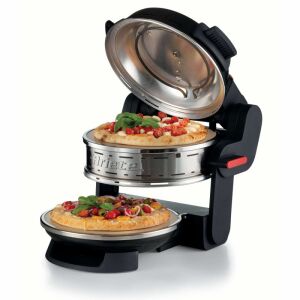 Dupla pizza sütő Ariete PIZZERIA 0927/01, 2300 W, 32 cm, 2 termosztát 400 C-ig, 5 fokozat, 2 kőlap, Tapadásmentes bevonat, Fekete 138670953 - Ariete