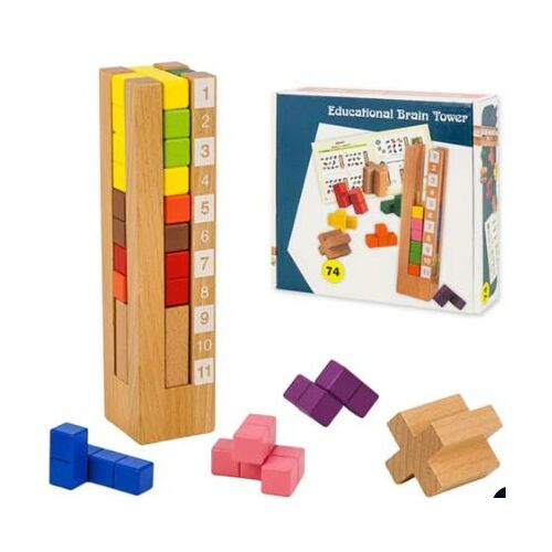 Fa torony építő fa logikai torony játék gyerekeknek és felnőtteknek