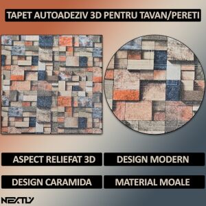 NEXTLY Öntapadós 3D Tapéta - 50 db, 26,5 m², Vízálló, Többszínű