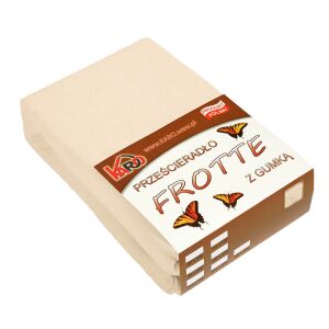 KARO Frottír Gumis Lepedő - 60x120 cm, Világos Bézs