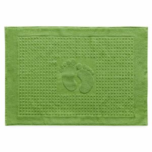 Darymex Pamut Fürdőszobaszőnyeg Lábnyom Mintával - 50x70 cm, Zöld