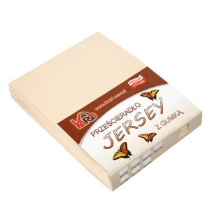 KARO Jersey Gumis Lepedő 60x120 cm - Világos Bézs