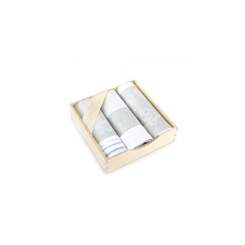 Zwoltex Pascha Konyharuha Szett - 3 db, Kék-Fehér, Fadobozban