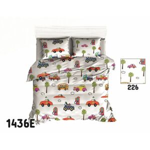 Autós Mintás Pamut Ágynemű Szett - 140x200 cm