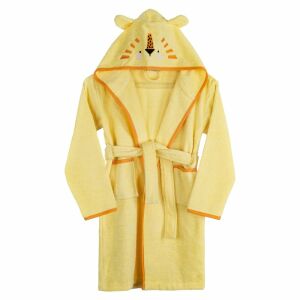 Eurofirany Sárga Oroszlán Kapucnis Gyermek Fürdőköpeny - 2-4 Éves