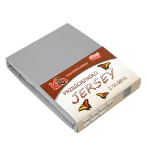 KARO Jersey Gumis Lepedő - 60x120 cm - Szürke