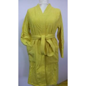 AlgoNatural Fürdőköpeny Szett - Sárga, XL (Köntös, Papucs, Táska) 100% Pamut