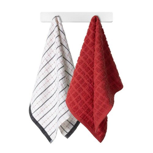 Bobby 1 Konyharuha Szett - 2 db, 38x63 cm, Piros-Fehér Pamut 146169332