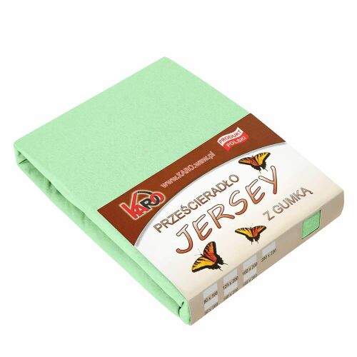 KARO Jersey Gumis Lepedő 60x120 cm - Celadon 138673189