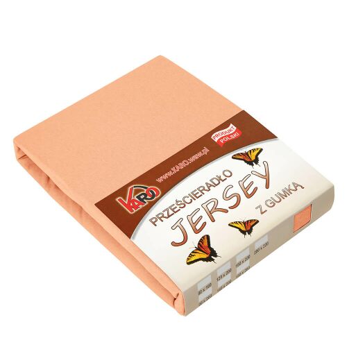 KARO Jersey Gumis Lepedő 60x120 cm - Barack 146167596