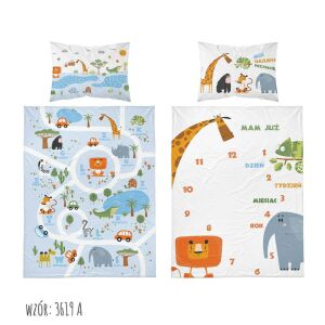 Pamut ágynemű szett kiságyba - 90x120 cm, Állatok minta