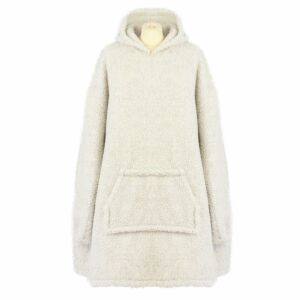 Merinó Gyapjú Kapucnis Pulóver - Világosszürke, Univerzális Méret