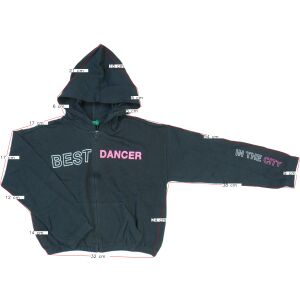 OVS 'Best Dancer' Lány Kapucnis Cipzáros Pulóver - 134-es Méret, Szürke 140823023 - Gyerek pulóver