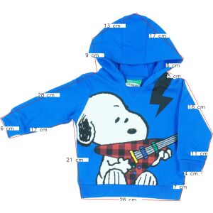 Benetton Snoopy Fiú Kapucnis Pulóver - 74-es Méret, Kék 140612200 - Gyerek pulóver