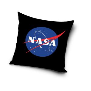 NASA Logós Díszpárna 40x40 cm, Fekete Poliészter Párna - Díszpárna