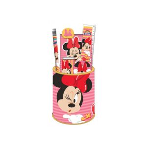 Disney Minnie Egér Írószer Szett, 7 darabos, ceruzát, vonalzót, radírt, hegyezőt, ceruzatartót, noteszt és csipeszt tartalmaz - Írószer szett