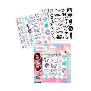 WOW Generation ideiglenes tetováló szett színes és fekete mintákkal gyerekeknek - WOW Generation