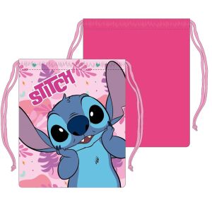 Disney Lilo és Stitch Cheeky Alien uzsonnás táska, rózsaszín húzózsinóros zárás - Uzsonnás táska