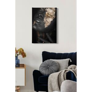 Arany Fóliás Női Portré Vászonkép - 50x70 cm