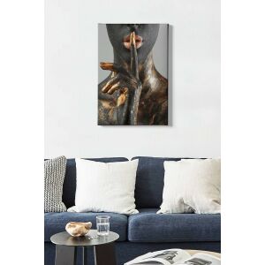 Arany Érintés Vászonkép - Modern Női Portré - 50x70 cm