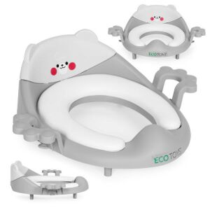 ECOTOYS Szürke WC Szűkítő - Puha Párnás, Fülekkel